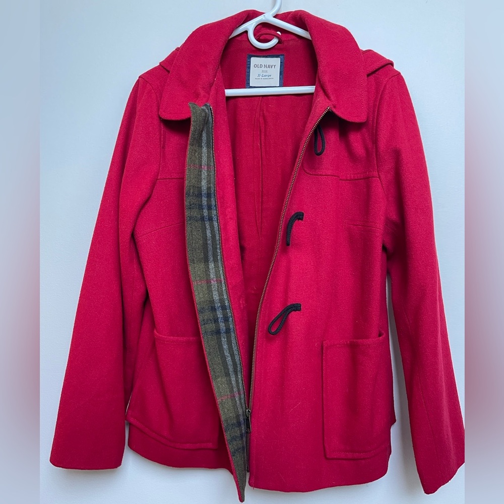 OLD NAVY PEA COAT - Size XL, Red - Picture 3 of 6